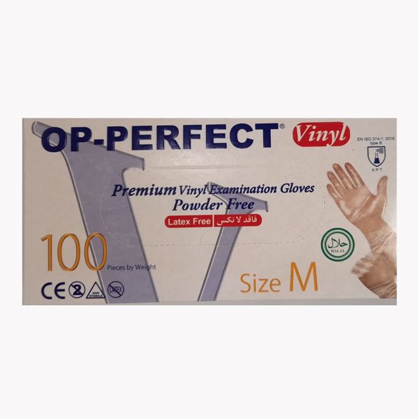 دستکش معاینه وینیل OP-PE بدون پودر 100 عددی شرکت حریر ایران